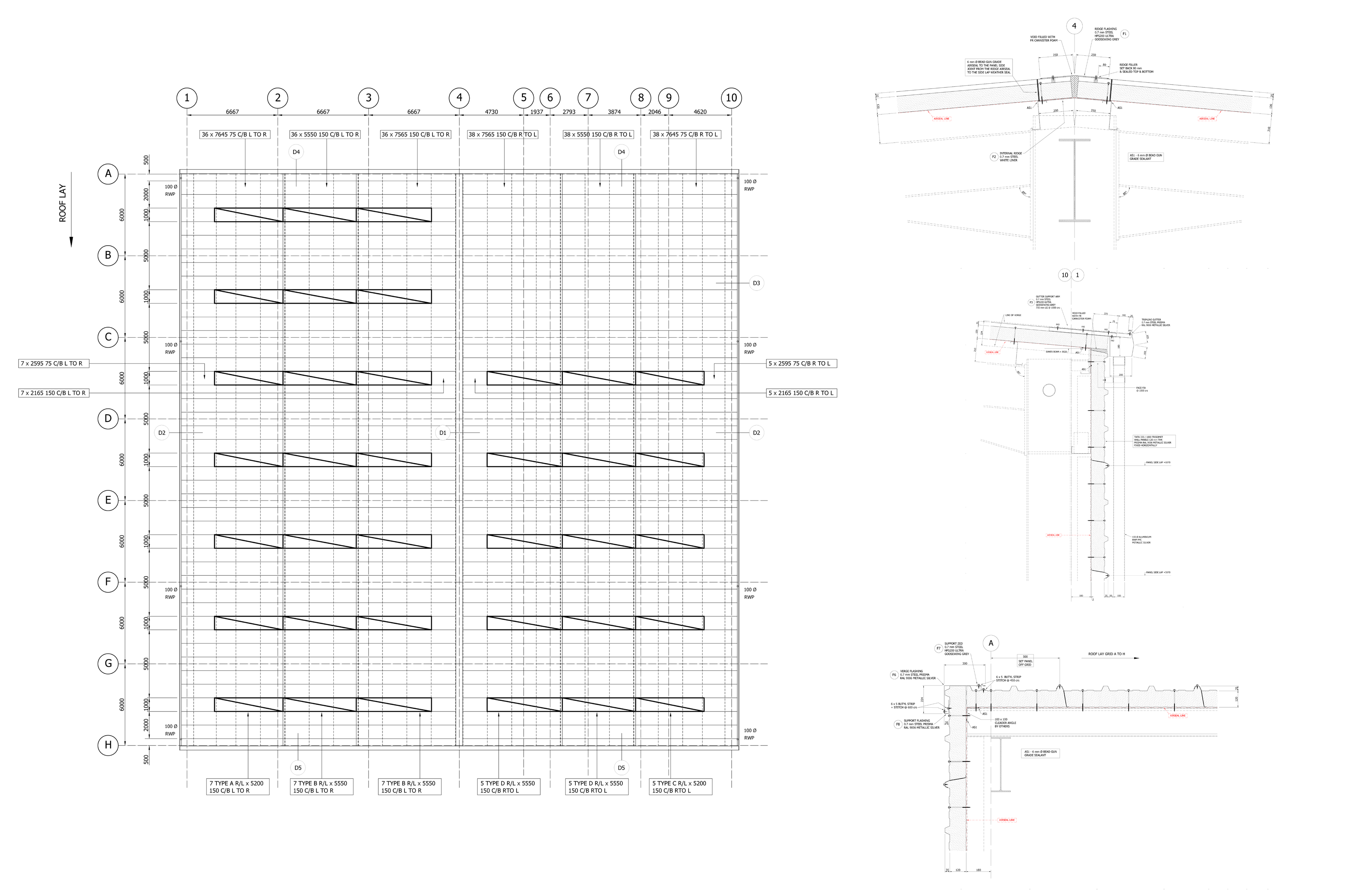 A & J Design Ltd — roofing and cladding CAD drawing example